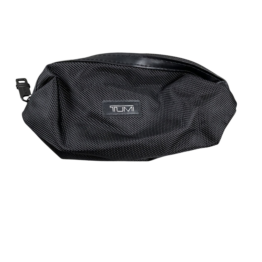TUMI Pouch Unisex Small Black Ballistic Nylon Delta Amenity Kit Zippered Bag